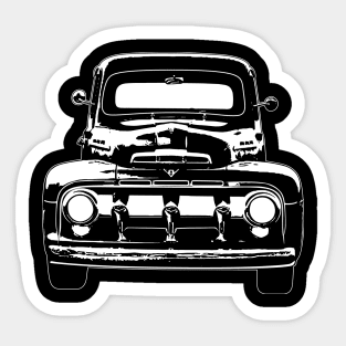 White Classic F100 F1 Pickup Sketch Art Sticker